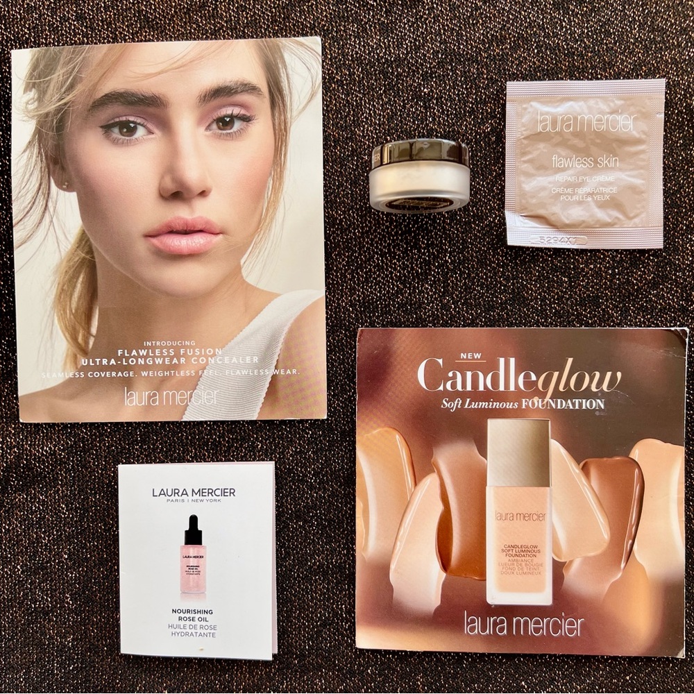 Laura Mercier Skin Care Samples - Concealer,Foundation,Eye Crème,Rose Oil,Powder